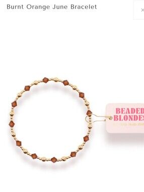 Beaded Blondes June Stretch Bracelet in Burnt Orange